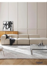 Resim Most Mollis Pro 3 Modül Sağ Kanepe 01 Kırık Beyaz Keten Yumuşak S 