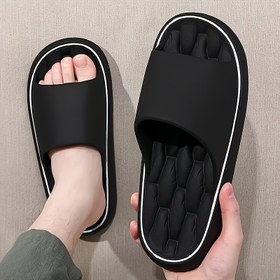Resim Erkek ve Kadınlar için Yazlık İç Mekan Terlikleri, Moda Düz Sandaletler Rahat Açık Burunlu Banyo Ayakkabıları, Yumuşak Konforlu Bulut Şeklinde Ev ve Dış Mekan Kullanımına Uygun Terlikler, Çok Renk Seçeneği Mevcut 