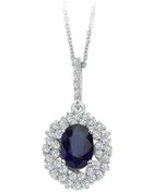 Resim Sirius 0.37 Karat Pırlanta Ve Safir Kolye 0823P0028 
