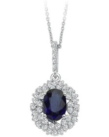 Resim Sirius 0.37 Karat Pırlanta Ve Safir Kolye 0823P0028 
