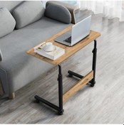 Resim Yükseklik Ayarlı Laptop Sehpası Çalışma Masası - Çam (Tekerli) 