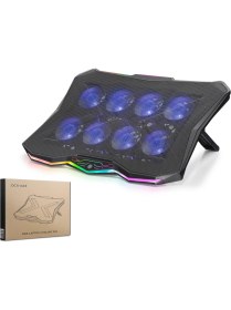 Resim Renas Store Laptop Soğutucu 8 Fan Rgb - Siyah Dcxaa3 
