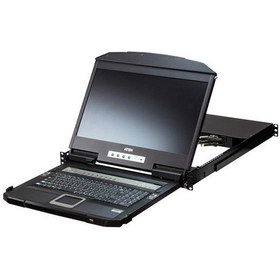 Resim Aten Cl3884nwt 4 Port Usb Çoklu Ekran Destekleyen Geniş Ekran Türkçe Klavye Lcd Kvm Switch 