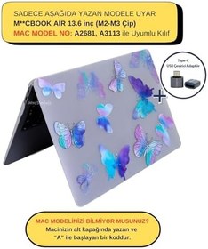 Resim McStorey MacBook Air 13 inç Uyumlu Sert Kapak Kılıf | M2 M3 M4 Modern Desenli İnce Koruyucu, Darbe ve Çizik Önleyici | A2681 A3113 A3240 Mor 