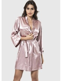 Resim Arias Closet Vizon Kısa Saten Sabahlık Vizon 