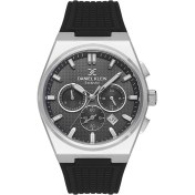 Resim Daniel Klein DK.1.10676.1 Siyah Silikon Kordonlu Gümüş Renk Çelik Kasa Chronograph Takvimli Erkek Kol Saati 