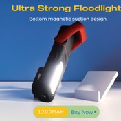 Resim Taşınabilir Şarj Edilebilir Araç Tamir Çalışma Lambası Güçlü Cob Mıknatıslı 1200mAh LED Dayanıklı Denetim Lambası 