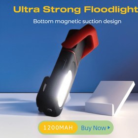 Resim Taşınabilir Şarj Edilebilir Araç Tamir Çalışma Lambası Güçlü Cob Mıknatıslı 1200mAh LED Dayanıklı Denetim Lambası 
