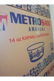Resim METROSAN 14 Oz Kapaklı Karton Aşure Kasesi – 500 Adet (Koli) 