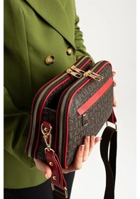 Resim Just Polo Kadın Günlük Kullanıma Uygun Uzun Ayarlanabilir Askılı El Ve Omuz Çantası Shoulder Bag Kahve Kırmızı 
