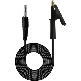 Resim 12a Krokodil Banana Siyah Kablo 1 Metre Yüksek Akım Probu Multimetre Güç Kaynağı Test Araba Akü 