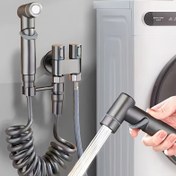 Resim Çift Modlu Nozul ile Paslanmaz Çelik El Bideti Püskürtücü Seti - Banyo Temizliği ve Tuvalet Püskürtmesi için İdeal, Duvara Monte, Modern Krom Kaplama, Pil Gerektirmez, Banyo için Bidet Püskürtücü 