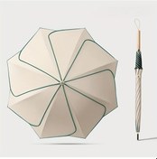 Resim Elmpaly Beige Renkli Çiçek Desenli Otomatik Açılır Kadın Şemsiyesi 