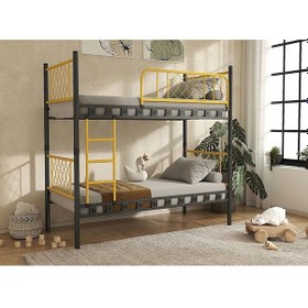 Resim Dzgn Home Metis Genç Çocuk Yatak Odası Metal Ranza Ve Karyola - 90 X 200 Cm - Sarı 90 x 200 CM 