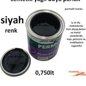Resim Siyah Sentetik Yağlı Boya 0.750lt Ahşap Metal Boya Kara 