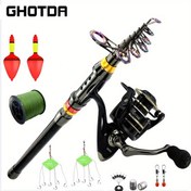 Resim GHOTDA Karbon Fiber Spincasting Çubuğu ve Makara Kombinasyonu, İki Elde Kullanılabilir Orta Hızlı Eylem, 1.8m-3.6m Uzunluk, 2000-5000 Döner Makara, Orta Ağırlık Gücü, Tatlısu ve Tuzlu Su Balıkçılığı için 
