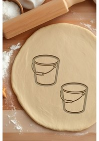 Resim Su Kovası Kurabiye Kalıbı, Hamur Şekillendirici, Bisküvi Kalıbı, Kolay Kesim Ucu Beyaz 