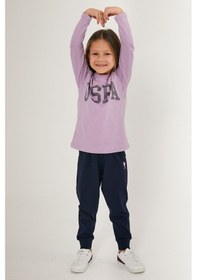 Resim U.S. Polo Assn. U.s. Polo Assn Scaly Lila Kız Çocuk Uzun Kol Pijama Takım Lila 