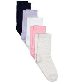Resim Civil Girls Basic Düz 5'li 2-12 Yaş Kız Soket Çorap - Standart 