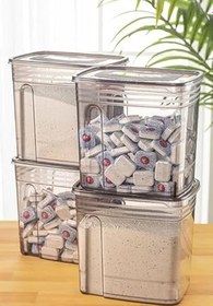 Resim 4lü Ekonomik 5,5 Litre Strip Mega Boy Deterjan Saklama Kutusu Antrasit 