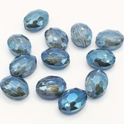 Resim 6 adet 16x20mm Oval Mavi İnek Gözü Cam Boncuklar - Işıltılı Elektro Kaplama DIY Takı Yapım Malzemeleri için Küpeler, Kolyeler, Bilezikler & Tırnak Sanatı Aksesuarları, Takı Yapımı için Cam Boncuklar, Kolye Boncukları, Parıldayan Boncuk Tasarımı, Pürüzsüz Boncuk Yüzeyi 