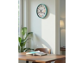 Resim Akıllı Durak 36 cm Turkuaz Çocuk Odası Duvar Saati 