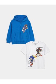 Resim LC Waikiki UZG STORE'dan Stil Sahiplerine Sonic Baskılı Erkek Çocuk Hırka Ve T-shirt 2'li 