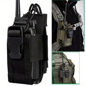 Resim Taktik MOLLE Radyo Tutucu, Naylon Telsiz Kılıfı, Askeri Av Malzemesi Torbası, Şerit Desenli Hafif Hibrit Koruyucu Kabuk, Genç Uyumlu Döner Tekerlek Aksesuarı 