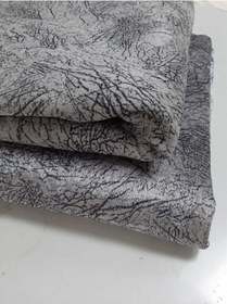 Resim Koltuk Çekyat Örtüsü Açık Gri Damar Desenli Kaymaz Taban Süngerli Üst Kumaş Kadife 