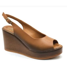 Resim Venüs Kadın Dolgu Topuk %100 Deri Sandalet Siyah 2310802Y 