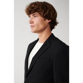 Resim AVVA Erkek Siyah Bi-Stretch Astarsız Çift Yırtmaçlı Comfort Slim Fit Ceket A31Y4004 