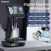 Resim 10.92 cm Dijital Mikroskop, 50-1000X Büyütme, 2MP HD Kamera, Demir ve Plastik Gövde, 8 LED Işık, Pil/USB Güç, <36V, Eğitim ve Araştırma İçin Çok Yönlü, Bilgisayar Uyumlu 