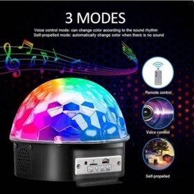 Resim Go İthalat Bluetooth Sd Aux Usb Led Disko Lamba Topu Speaker Çok Renkli 
