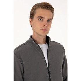 Resim U.S. Polo Assn. Erkek Regular Fit Gri Polar Örme Hırka 50313779-VR024 