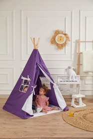 Resim Kızılderili Çocuk Oyun Çadırı - Mor 