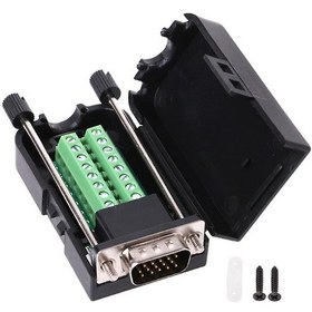 Resim D-Sub Konnektör 3 Sıra 15 Pin Vga Erkek Klemensli 
