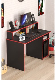 Resim Oyuncu Masası Gamer Model Çalışma Masası Siyah-kırmızı Model Nehir Model 