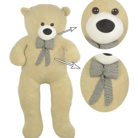 Resim Sole % 100 Yerli - Papyonlu Sevimli Büyük Peluş Ayıcık, 130 cm 