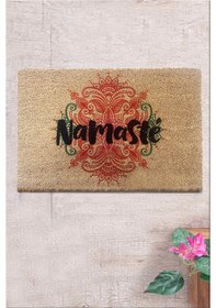 Resim Co Co Namaste 40x60 cm Doğal Ko ko Kıl paspas,Hindistan Naturel Kapı Önü Paspası 