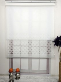 Resim Bbb Lazer Kesim Çift Mekanizmalı Tül Stor Perde Beyaz Mlt5003 Beyaz 