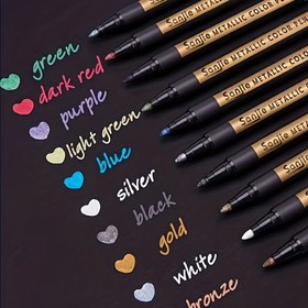 Resim 10 renkli metalik işaretleyici yağlı boya vurgulayıcı büyük başlıklı metal işaretleyici su bazlı renkli işaretleyici, DIY fotoğraf albümü ve diğer çeşitli el sanatları 