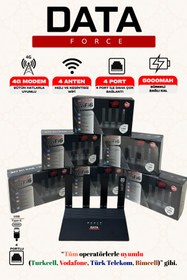 Resim DataForce Sim Kartlı Taşınabilir Modem 5000mAh – 4 Portlu, Hızlı Wi-Fi, Güçlü Çekim & Uzun Pil Ömrü 