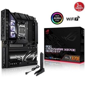 Resim Asus Rog Crosshaır X870e Hero Btf Wıfı7 Ddr5 Hdmı-dp Typec Pcıe 5.0 Am5 Atx 