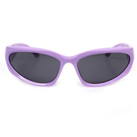 Resim TomyHelf Bisikletçi Gözlüğü Mor Çerçeve Siyah Cam Rüzgar Korumalı 