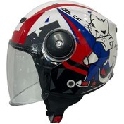 Resim Sway Sw 814 Cool Cat White Çocuk Açık Kaskı Beyaz - Kırmızı - Mavi 