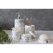 Resim Ture Concept Siyah Beyaz Desenli Banyo Seti 