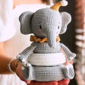 Resim Amigurumi Fil Yapboz Oyuncak 