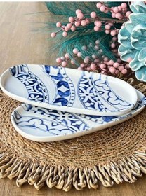 Resim Gino Porselen Oval Sunum Tabak 2'li 