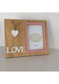 Resim Love Temalı Ahşap Fotoğraf Çerçevesi 
