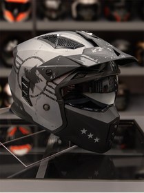 Resim DeadG Helix Colonel Mat Siyah-Antrasit Modüler Kask 